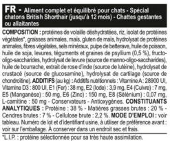 Royal Canin British Shorthair Kitten 2 Kg -Animalerie bs kit composition