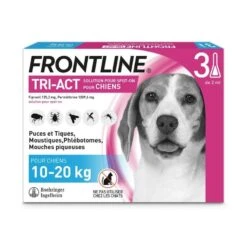 Frontline Tri Act Spot On Chien Moyen 10 - 20 Kg 3 Pipettes -Animalerie frontline tri act spot on chien moyen 10 20 kg 3 pipettes