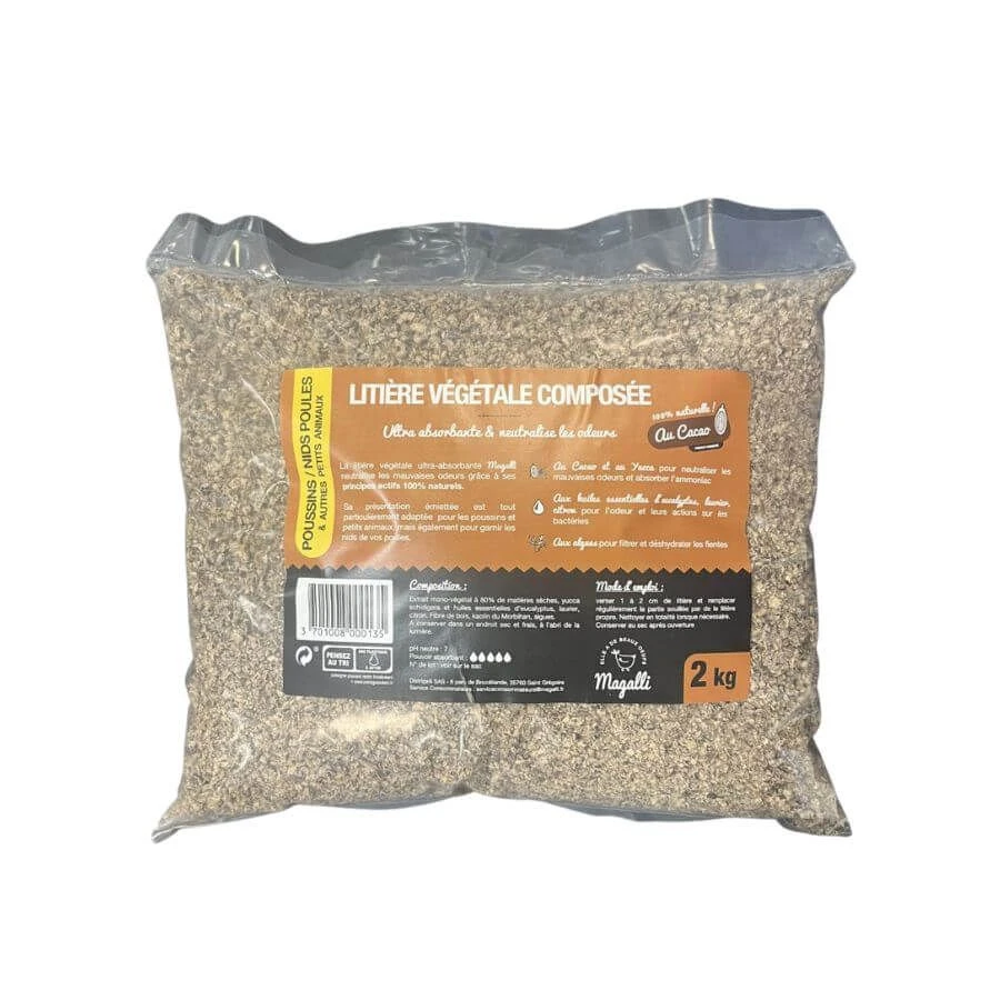 Magalli Litière Végétale Composée Cacao Volaille 2 Kg 3 Magalli Litière Végétale Composée Cacao Volaille 2 Kg