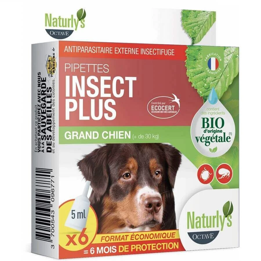 Naturlys Pipettes Insect Plus Bio Grand Chien X6 3 Naturlys Pipettes Insect Plus Bio Grand Chien X6