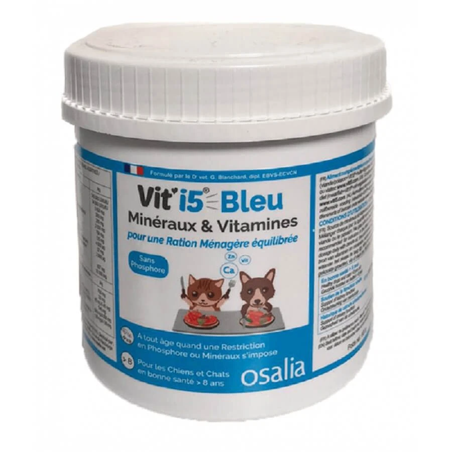 Vit'I5 Bleu Poudre Pour Chien Et Chat > 8 Ans 600 G